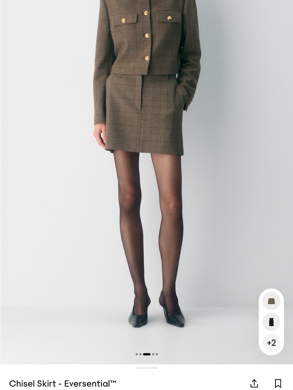 Aritzia Brown Plaid Mini Skirt